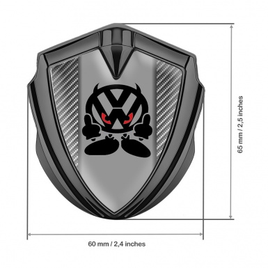 VW Badge Self Adhesive Graphite Carbon Fiber Evil Logo Edition