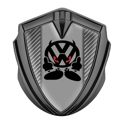 VW Badge Self Adhesive Graphite Carbon Fiber Evil Logo Edition