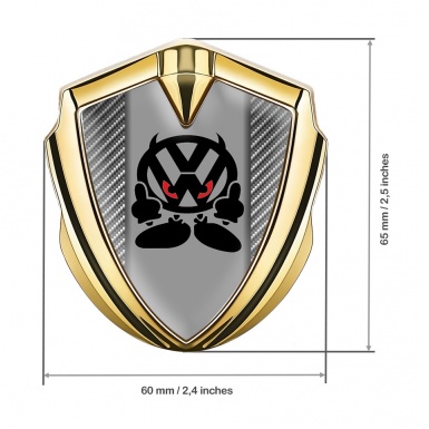 VW Badge Self Adhesive Gold Carbon Fiber Evil Logo Edition
