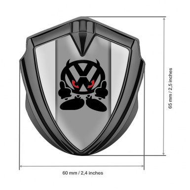 VW Emblem Fender Badge Graphite Grey Base Evil Logo Edition