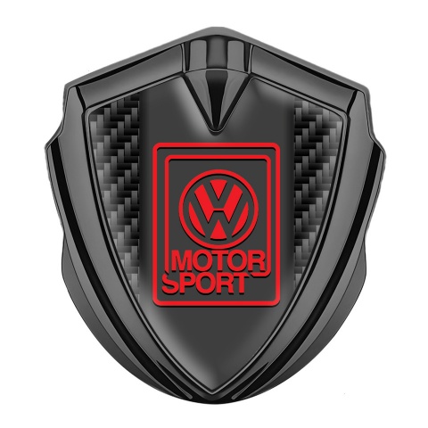 VW Metal Emblem Badge Graphite Black Carbon Outline Motorsport Logo