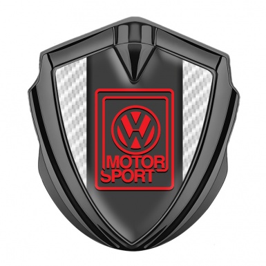 VW Emblem Ornament Graphite White Carbon Outline Motorsport Logo