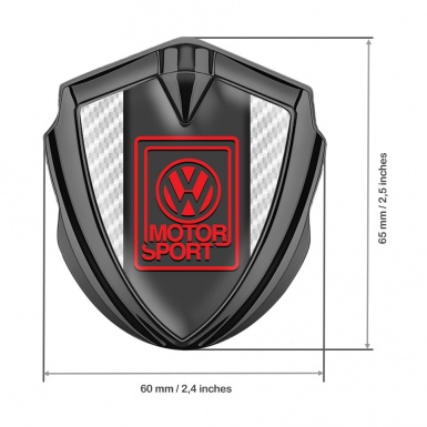 VW Emblem Ornament Graphite White Carbon Outline Motorsport Logo