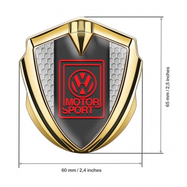 VW Emblem Ornament Gold Honeycomb Outline Motorsport Logo