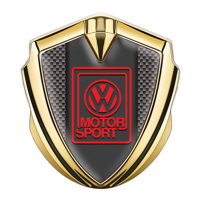 VW  Bodyside Domed Emblem Gold Brown Carbon Motorsport Edition
