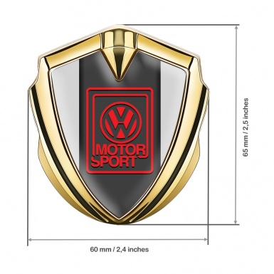 VW 3d Emblem Badge Gold Grey Base Motorsport Outline Logo