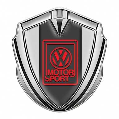VW 3d Emblem Badge Silver Grey Base Motorsport Outline Logo