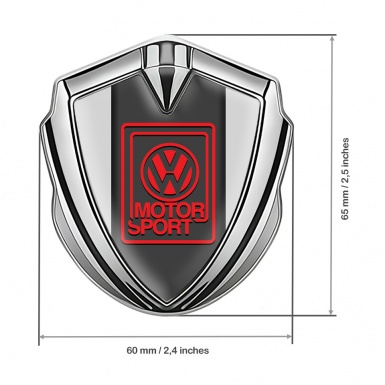 VW 3d Emblem Badge Silver Grey Base Motorsport Outline Logo