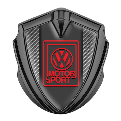 VW Badge Self Adhesive Graphite Light Carbon Red Motorsport Edition