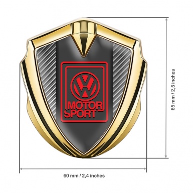 VW Badge Self Adhesive Gold Light Carbon Red Motorsport Edition