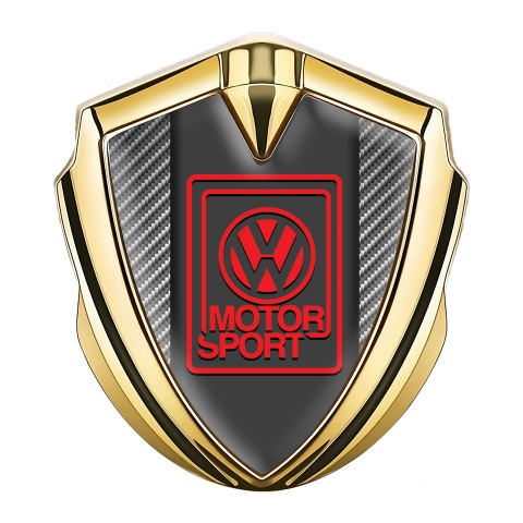 VW Badge Self Adhesive Gold Light Carbon Red Motorsport Edition