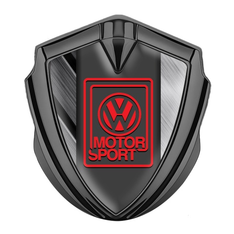 VW Fender Emblem Badge Graphite Brushed Steel Panel Motorsport Logo