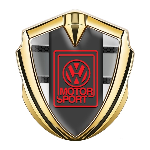 VW Emblem Self Adhesive Gold Metal Hex Panels Motorsport Logo