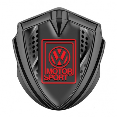 VW Domed Emblem Graphite Perforated Metal Motorsport Logo Design