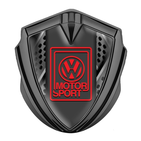 VW Domed Emblem Graphite Perforated Metal Motorsport Logo Design