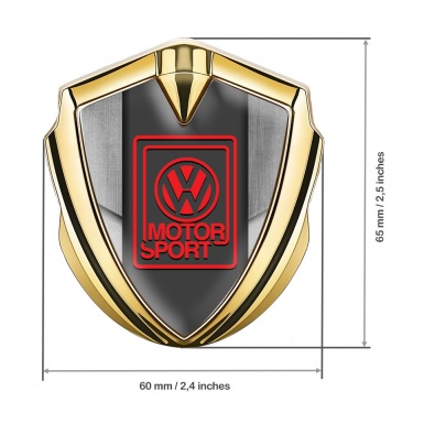 VW 3d Emblem Badge Gold Stone Panel Motif Motorsport Logo