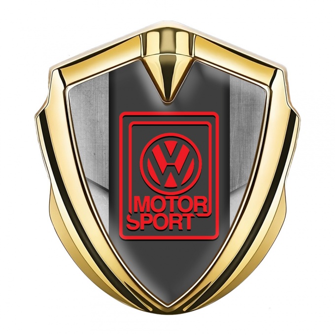 VW 3d Emblem Badge Gold Stone Panel Motif Motorsport Logo