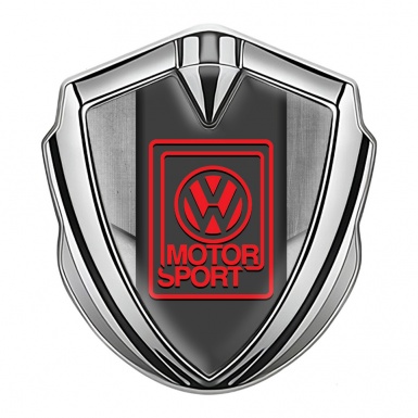 VW 3d Emblem Badge Silver Stone Panel Motif Motorsport Logo