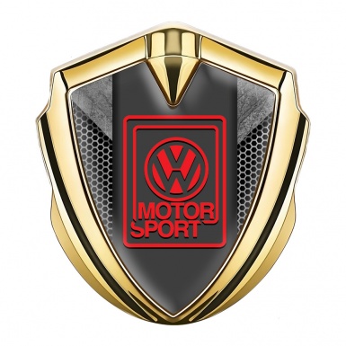 VW Emblem Car Badge Gold Stone Fragment Motorsport Edition