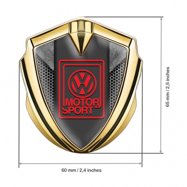 VW Emblem Car Badge Gold Stone Fragment Motorsport Edition