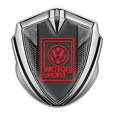 VW Emblem Car Badge Silver Stone Fragment Motorsport Edition