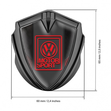 VW Bodyside Emblem Self Adhesive Graphite Red Tags Motorsport Logo