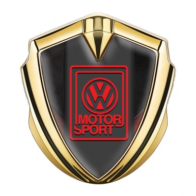 VW Bodyside Emblem Self Adhesive Gold Red Tags Motorsport Logo