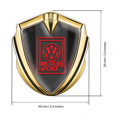 VW Bodyside Emblem Self Adhesive Gold Red Tags Motorsport Logo