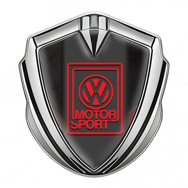 VW Bodyside Emblem Self Adhesive Silver Red Tags Motorsport Logo