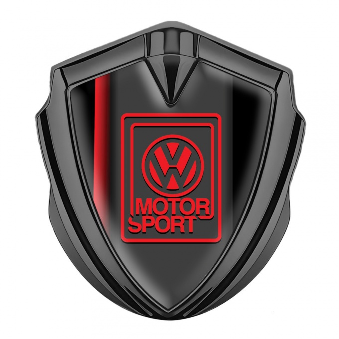 VW Badge Self Adhesive Graphite Crimson Stripe Motorsport Edition