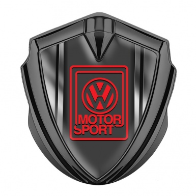 VW Badge Self Adhesive Graphite Metal Frame Motorsport Edition