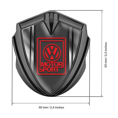 VW Badge Self Adhesive Graphite Metal Frame Motorsport Edition