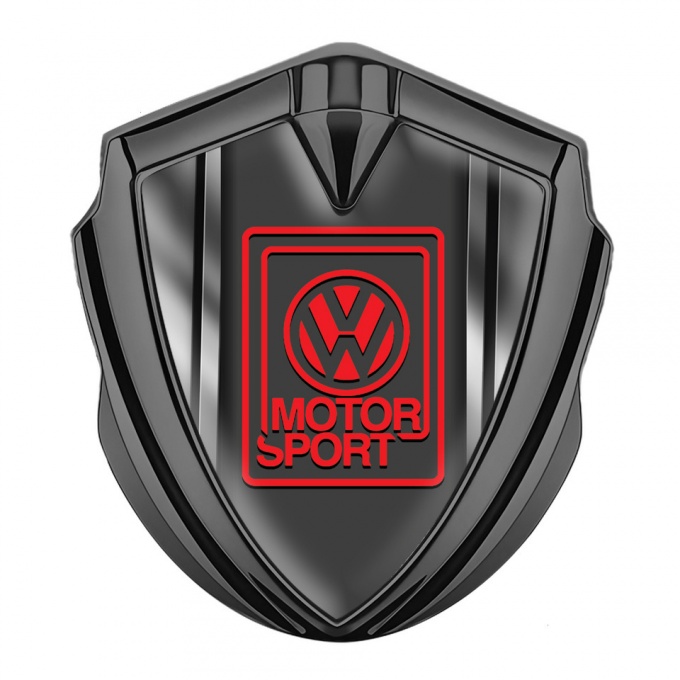 VW Badge Self Adhesive Graphite Metal Frame Motorsport Edition