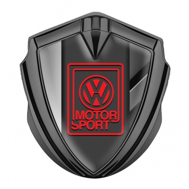 VW Fender Emblem Badge Graphite Half Frame Motif Motorsport Edition