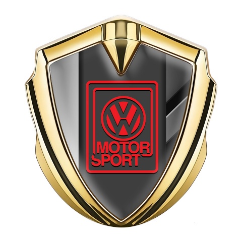 VW Fender Emblem Badge Gold Half Frame Motif Motorsport Edition