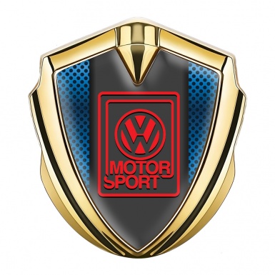 VW Emblem Trunk Badge Gold Blue Halftone Motorsport Design