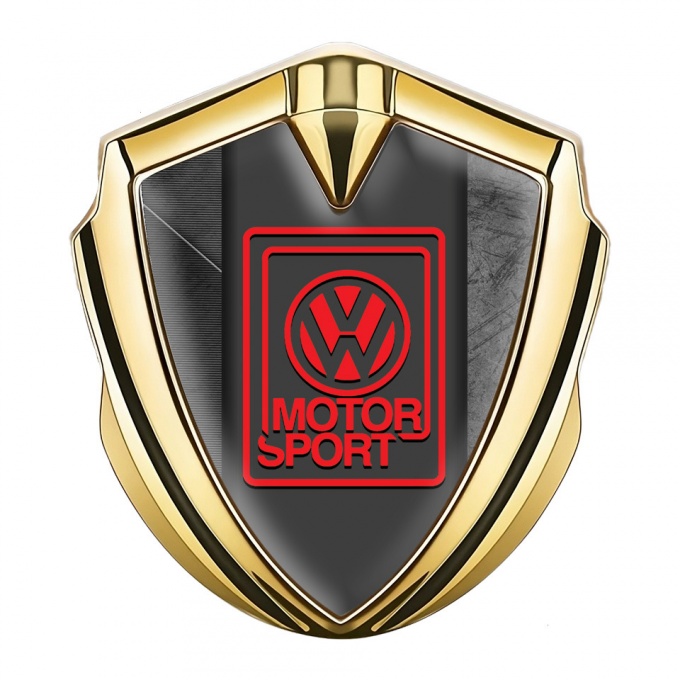 VW Domed Emblem Gold Double Faced Frames Motorsport Logo