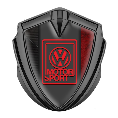 VW Emblem Ornament Graphite Scratched Red Frame Motorsport Logo