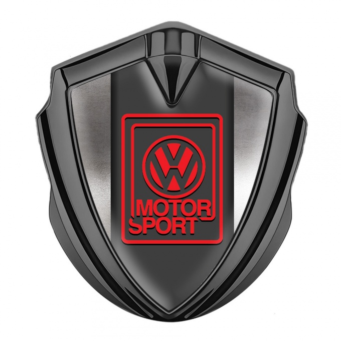 VW Emblem Car Badge Graphite Polished Metal Motorsport Edition