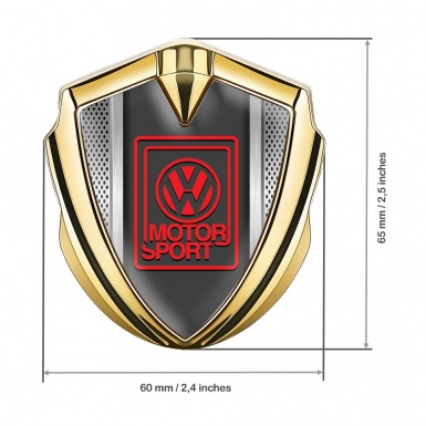 VW Metal Domed Emblem Gold Metal Grille Motorsport Logo Design