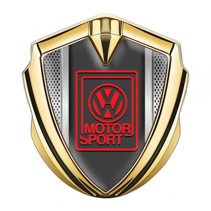 VW Metal Domed Emblem Gold Metal Grille Motorsport Logo Design