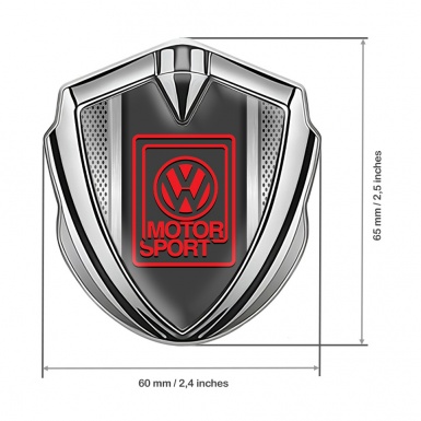 VW Metal Domed Emblem Silver Metal Grille Motorsport Logo Design