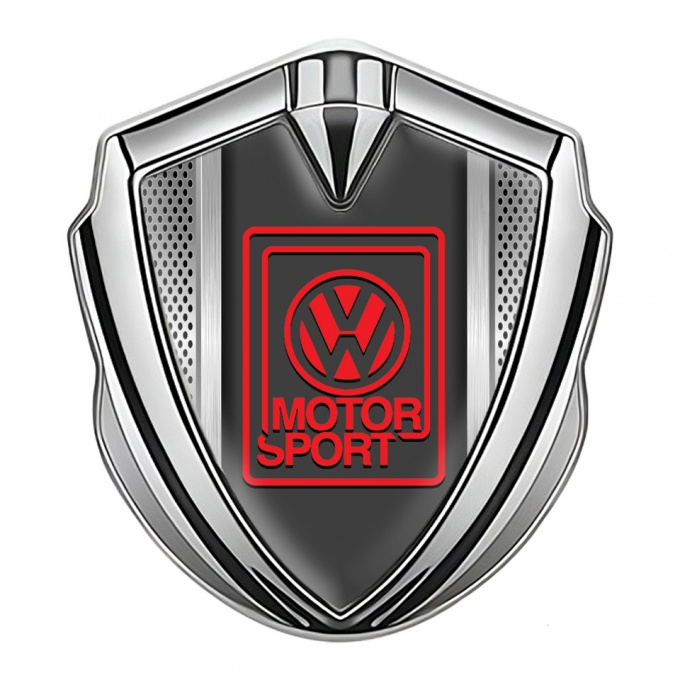 VW Metal Domed Emblem Silver Metal Grille Motorsport Logo Design