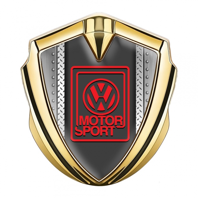 VW Badge Self Adhesive Gold Metallic Frames Motorsport Logo Design