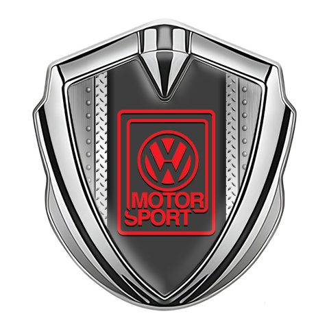 VW Badge Self Adhesive Silver Metallic Frames Motorsport Logo Design