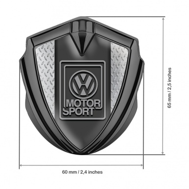 VW Emblem Self Adhesive Graphite Treadplate Grey Motorsport Logo