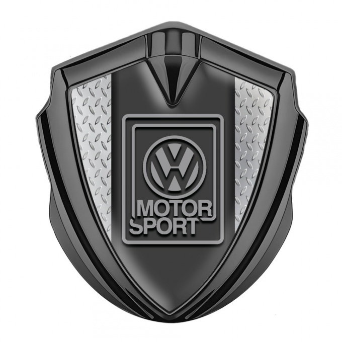 VW Emblem Self Adhesive Graphite Treadplate Grey Motorsport Logo