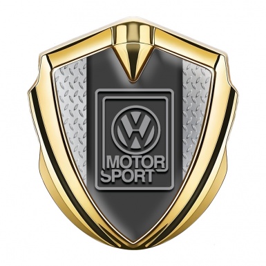 VW Emblem Self Adhesive Gold Treadplate Grey Motorsport Logo