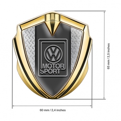 VW Emblem Self Adhesive Gold Treadplate Grey Motorsport Logo