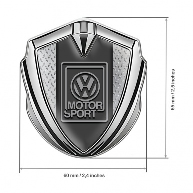 VW Emblem Self Adhesive Silver Treadplate Grey Motorsport Logo